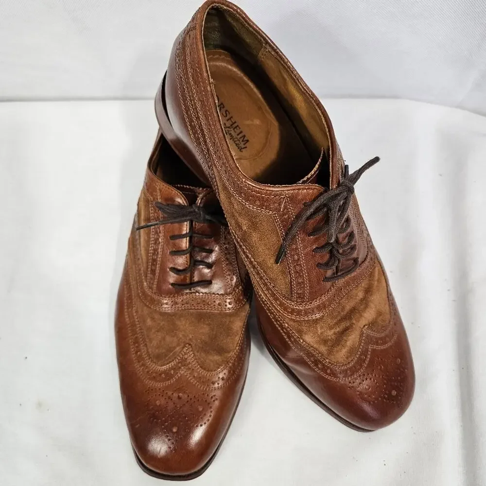 Florsheim Marlton Limited Cognac Leather with Suede Oxfords Men's 12D